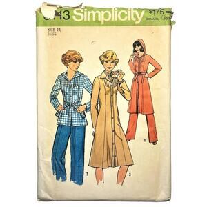 Simplicity 8113 Vintage Sewing Pattern Misses' Dress Top & Pants Size 12 Uncut